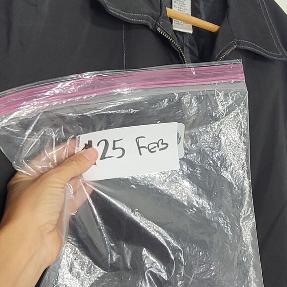 Conviction Black Grey Cotton Blend Lightweight Full Zip Up Casual Jacket Medium - Picture 16 of 16